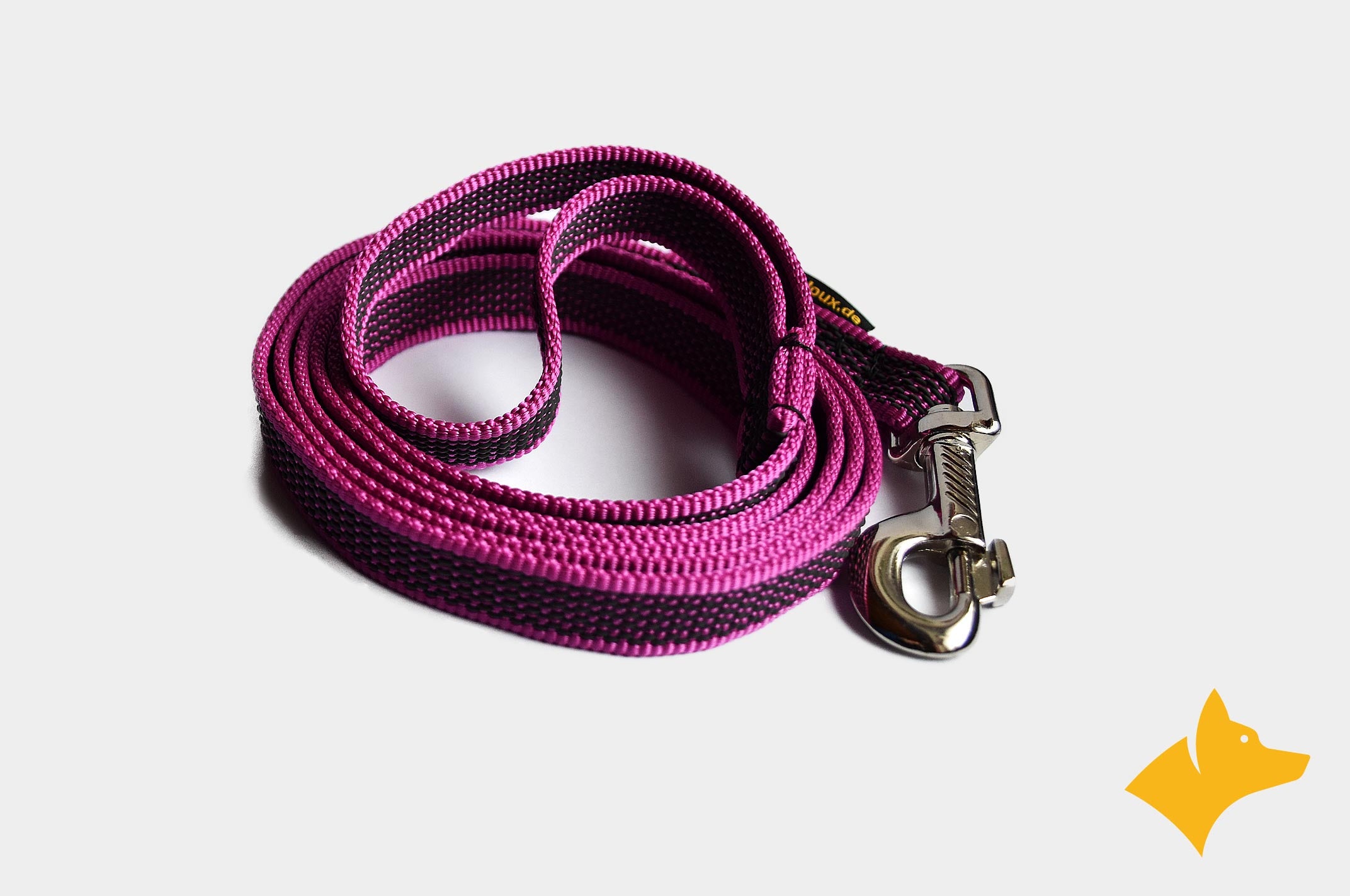 2 meter pink leash with hand strap, rubberized