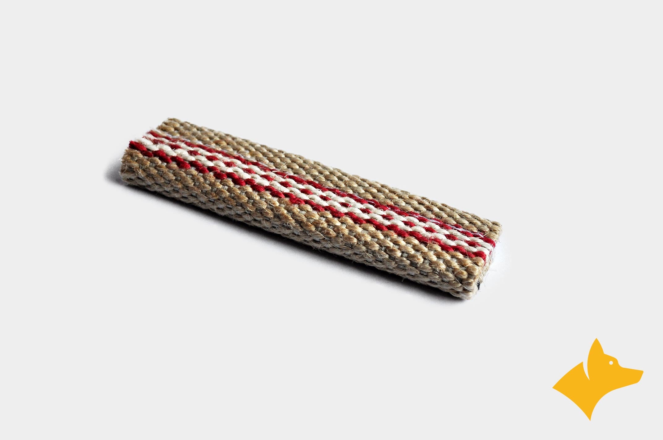 Jute with red and white thread pattern