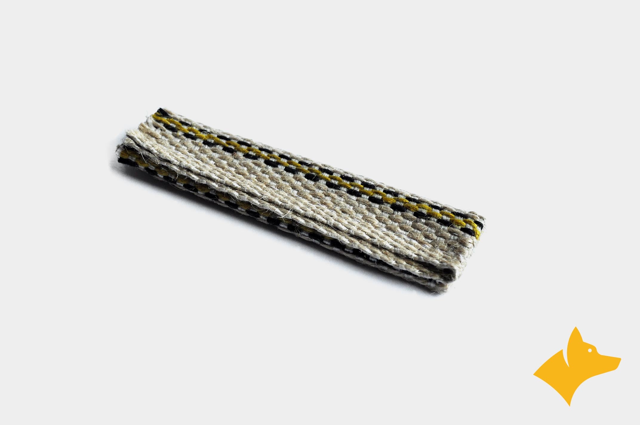 Jute with black and yellow thread pattern