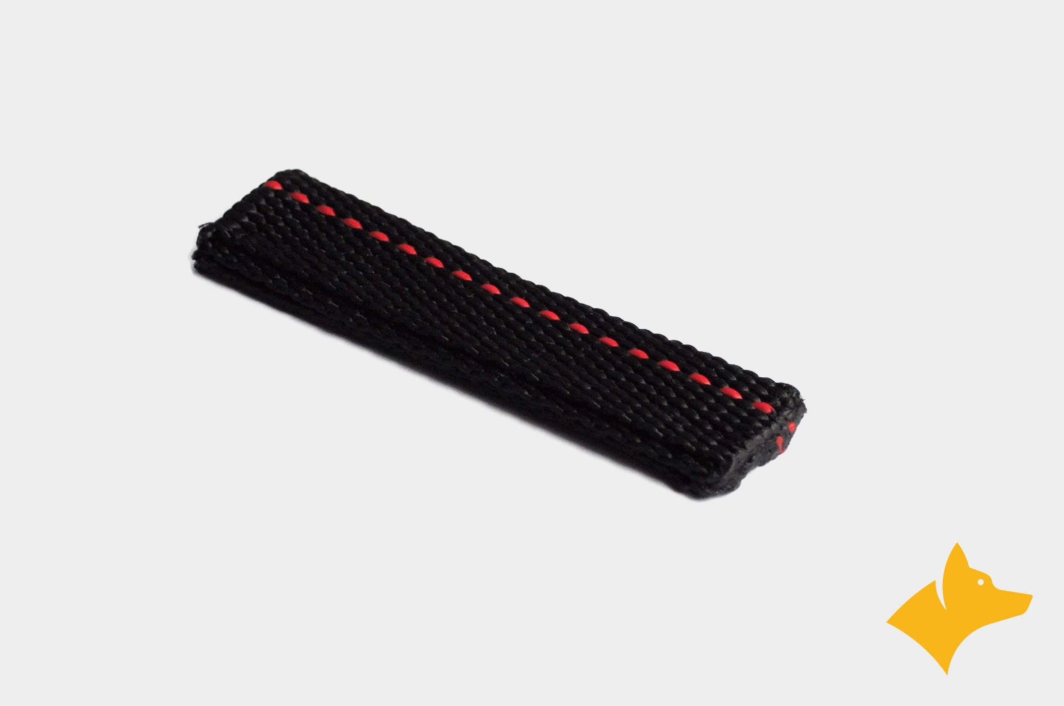 Synthetic black with red stripes