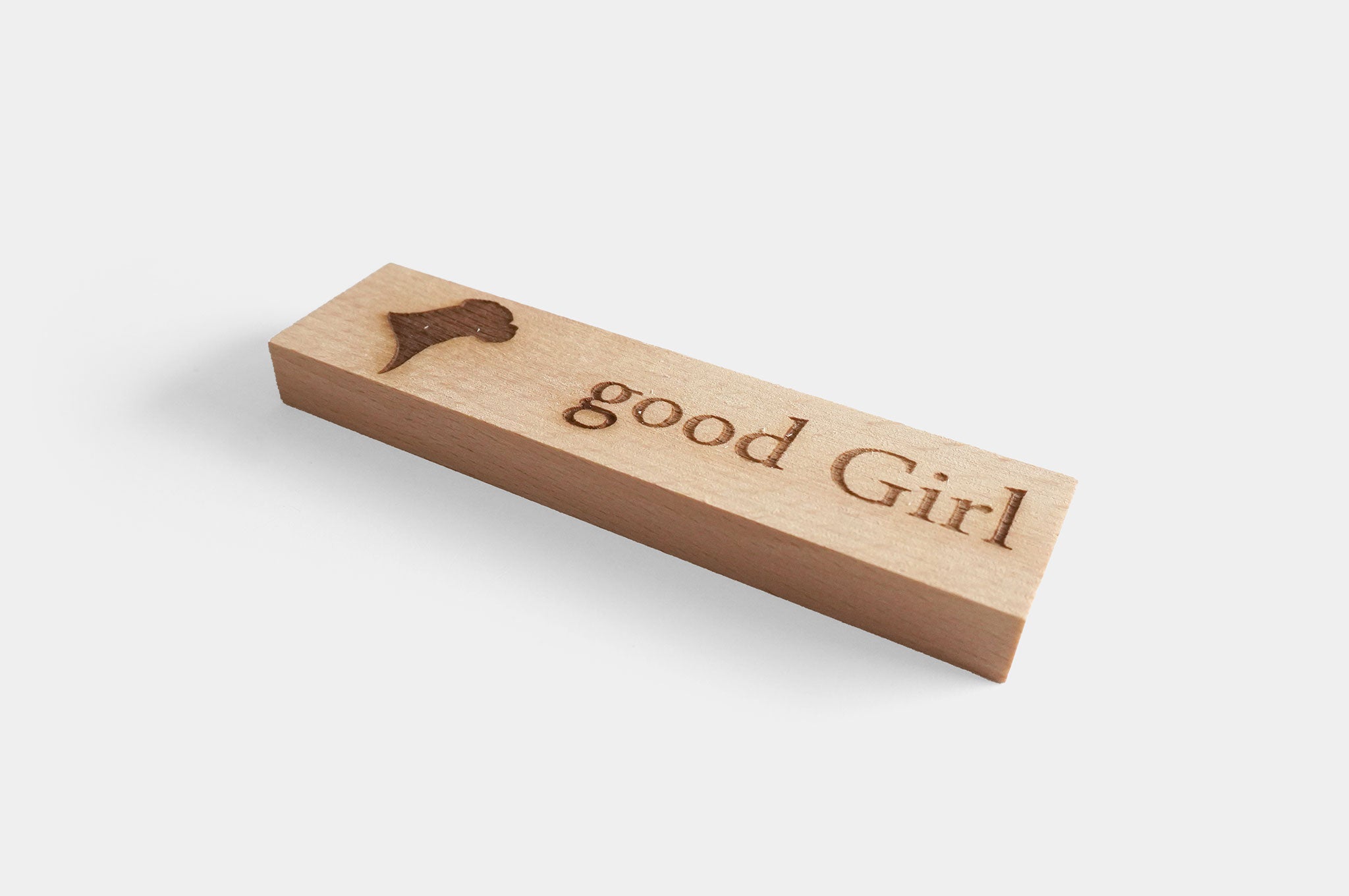 Boxer Motiv - good Girl (Holz-Buche)