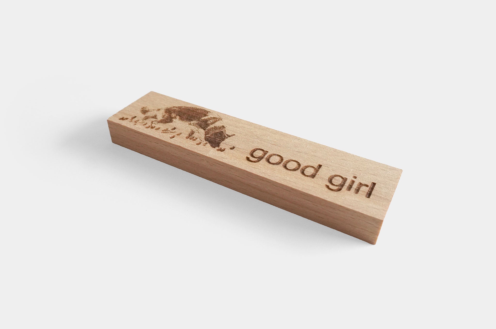 German Shepherd motif - good girl (wood - beech)