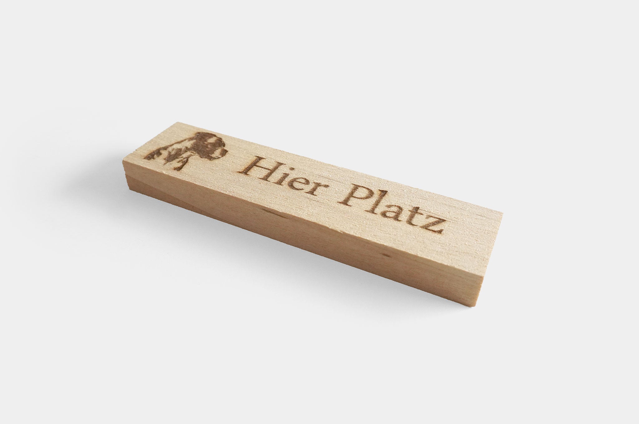 Boxer Motiv - Hier platz (Holz-Buche)