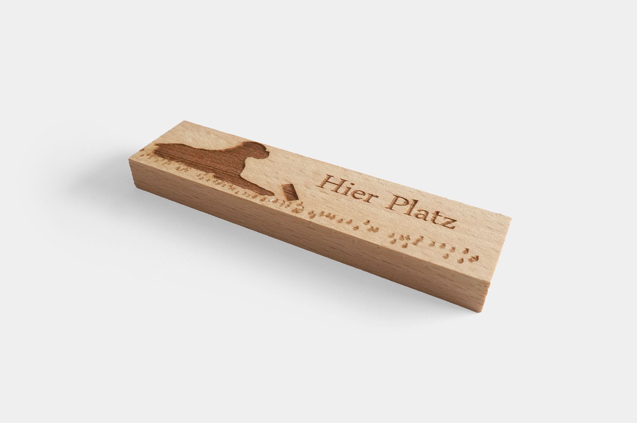 Boxer Motiv - Hier platz (Holz-Buche)