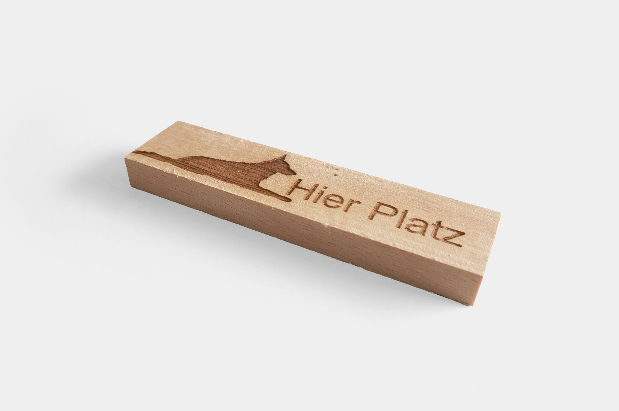 German Shepherd motif - Here is space (wood - beech)